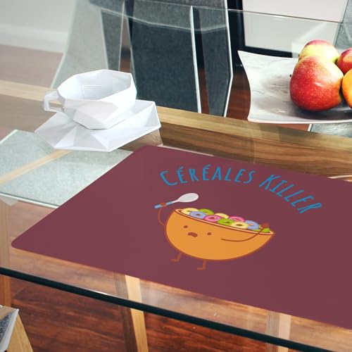 Sets de table souples rouge avec napperons en liège enfant Céréales Killer
