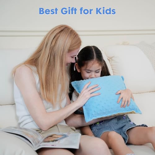 Image of Bmag Sensory Vibrating Pillow for Autistic Kids and Adults,13 inch x 13 inch Sensory Toy Gift with Textured Therapy Stimulation Bumps Relief Stress Item for Toddler - Blue and Yellow