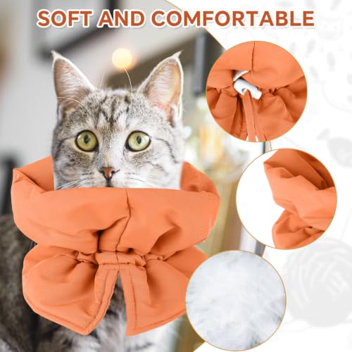 Image of BOXOB Cat Cone Collar, Adjustable Pet Recovery Collar (Orange) | Adjustable Recovery Collar Lightweight Waterproof & Soft Cat Recovery Suit Avoid Licking Wounds for Cats & Dogs