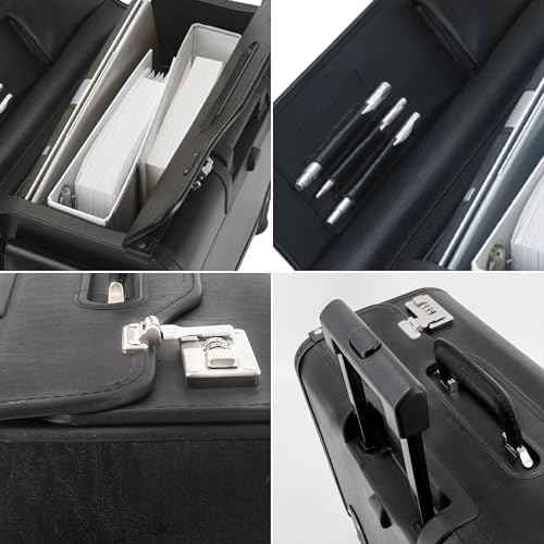 ALASSIO 92301 - Pilotenkoffer Silvana, aus Lederimitat, ca. 48 x 39,5 x 23 cm, schwarz