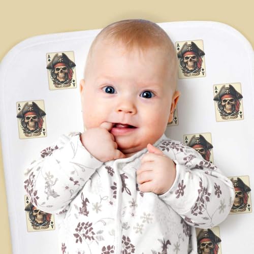 Azeeda 'Pirate Skull Ace of Spades' Baby Burp/Wash Cloth (BC00034908)2
