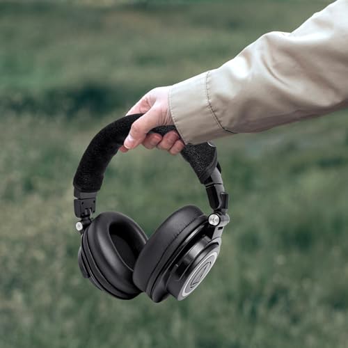 Almohadillas de repuesto GEVO y funda protectora para diadema compatibles con audífonos Audio Technica ATH M50, M50X, M50XBT, M40X, M30X, M20X, MSR7, SX1 (Negro) miniatura 6