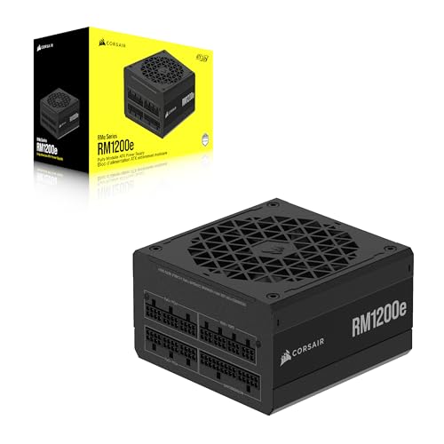 Image of CORSAIR RM1200e (2023) Fully Modular Low-Noise ATX Power Supply with 12V-2x6 Cable - ATX 3.1 & PCIe 5.1 Compliant, Cybenetics Platinum Efficiency, 105C-Rated Capacitors, Modern Standby Mode - Black