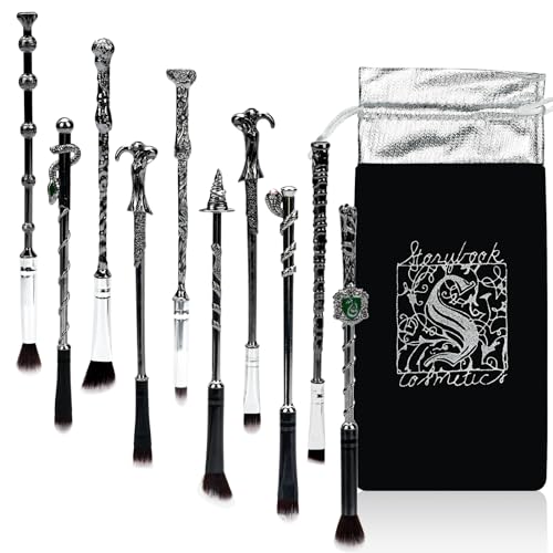 10pcs Makeup Brushes, Make up Brushes Harry Wizard Wand Handle, Portable Makeup Brush Set Gifts for Girls Women