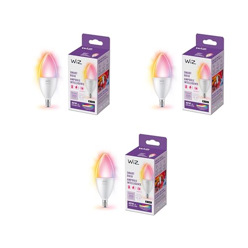 Image of WiZ Connected 40W B12 LED Smart Light Bulbs - 3 Pack - Connects to Your Wi-Fi - E12 Smart Bulb - Control with Voice or App + Activate with Motion - Matter Compatible