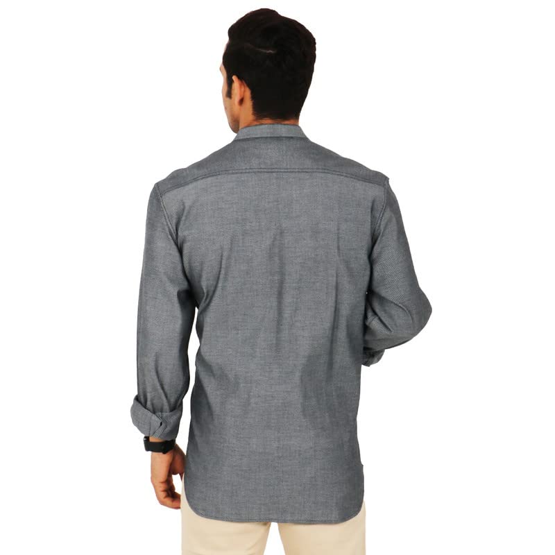 Image of SHIRT THEORY Grey Cotton Full Sleeves Casual Shirt for Men II Premium Cotton Stylish Shirt II Stylish Shirt for Men II Exclusive Style Men Casual Shirt II Luxury Shirts II