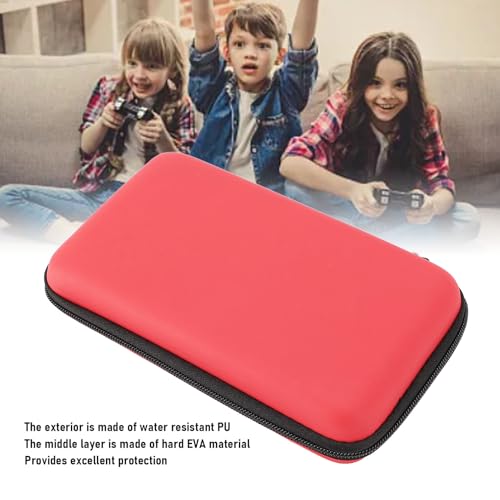 Image of Portable Hard Shell Carry Case for New 3DS XL, Protective Travel Storage Bag with 8 Game Slots, Compatible with Super Edition, New 2DS XL, GPD 5.5in Gamepad Tablet (Red)
