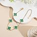 AIPPK 18K Gold Plated Clover Lucky Bracelet Bracelet Dupes for Women Green Flower Four Leaf Bracelets Trendy Jewelry Gifts for Women