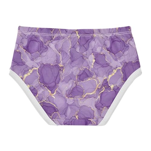 Joisal Aesthetic Purple Gold Girl Panties Cute Toddler Underwear Floral Cotton Bright Undies Kids Briefs 2t2