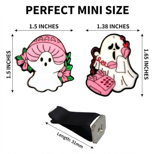 Image of Car Air Fresheners Vent Clips Car Diffuser Vent Clip, Car Decoration Cute Car Interior Decor, Car Accessories for Women (2 Pcs Pink Halloween Ghost-C)