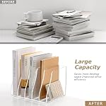 SANRUI Acrylic Magazine File Holder Desk Organizer, Clear 5 Compartments - Image 7