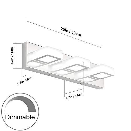 Image of Ralbay Dimmable LED Vanity Light Modern 3 Light Acrylic Stainless Steel for Bathroom Vanity Lighting Fixtures