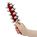 Patikil 2pcs Hand Jingle Bells, Wooden Hand Percussion Instruments with 21 Bells for Music Class, Party, Christmas, Red