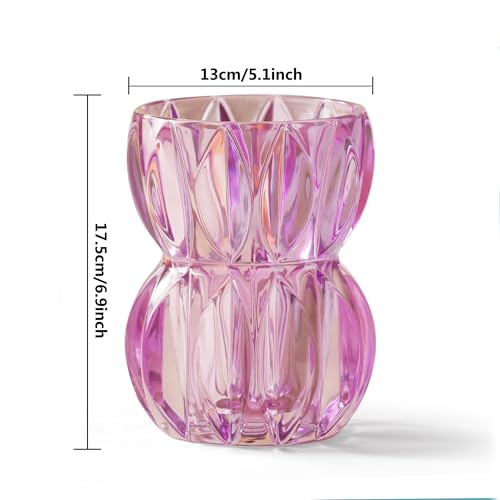 Vase en verre cristal violet petit format pour table basse - 4