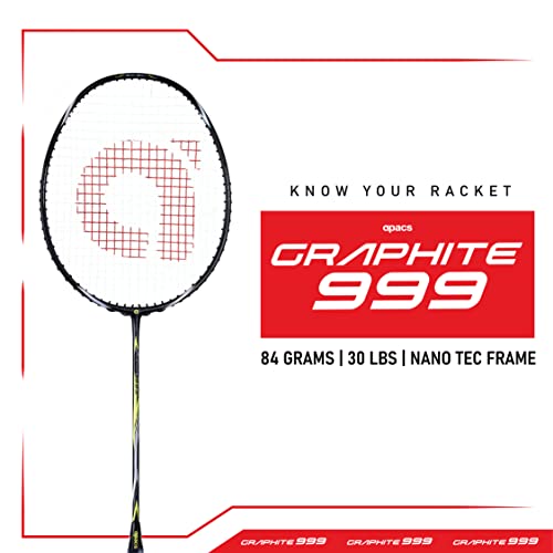 Image of Apacs Graphite 999 (Japanese Graphite, 30 LBS) Ultra Strong | Highly Durable | Professional Unstrung Badminton Racket (Black Yellow)