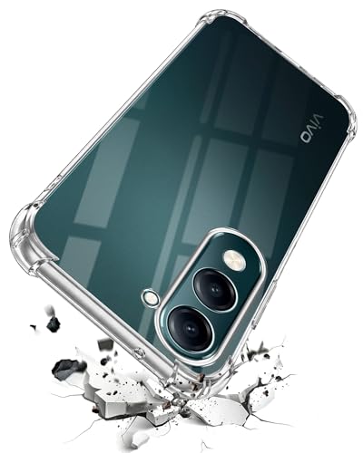 Image of Jkobi Shockproof Crystal-Clear Back Cover for Vivo Y19 | Vivo Y19e | Vivo T4 Lite (Anti Yellow Case | Drop & Camera Protection | Hard Polycarbonate)