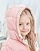 UNICOMIDEA Infant Jackets For Girls Pink Long Sleeves Toddler Puffer Warm Down Coat Size 18-24 Months Winter Kids Outerwear Fashion 18 Months Girl Outwear Clothes With Plush