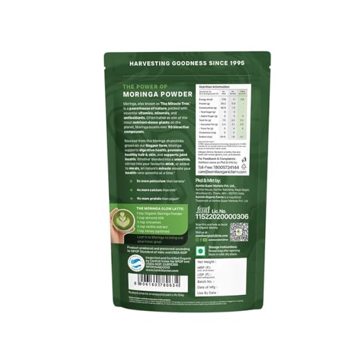 Image of Moringa Powder 100g | 100% Pure Drumstick Leaf Powder | Natural Multivitamin Superfood | Rich in Nutrients & Antioxidants | Immunity Booster & Detox | Pack of 2