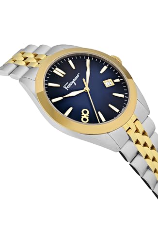 Classic Collection Luxury Mens Watch Timepieces with a Two Tone Bracelet and Case Featuring a Blue Dial3