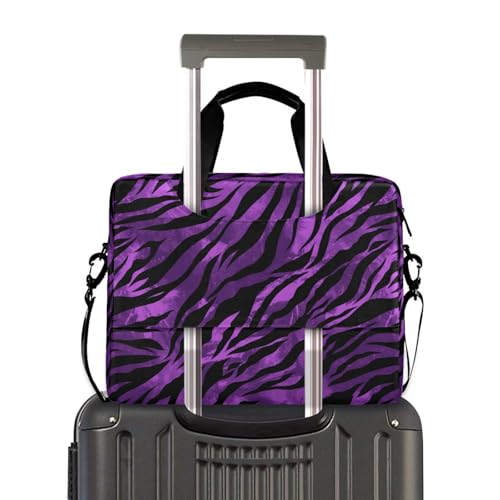 Maletín para laptop 15.6" con asa y correa violeta negro miniatura 4