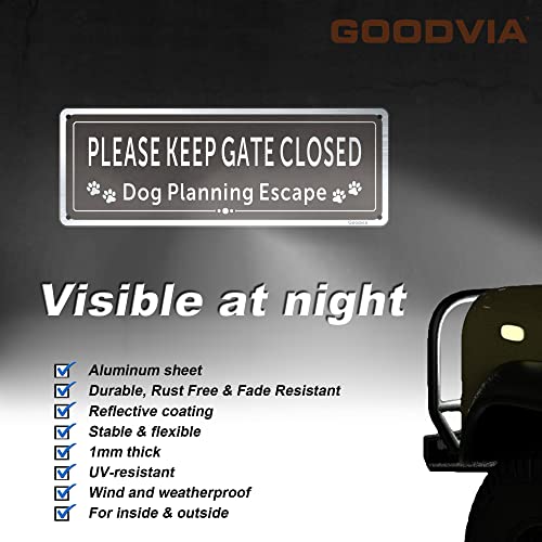 Please Keep Gate Closed Sign Guard Dogs Warning Sign Aluminum Brushed UV Resistant Waterproof Durable and Fade Resistant Pack of 1 - Image 2