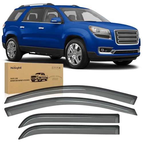 Image of Nilight Tape-On Rain Guards for GMC Acadia 2007-2016, 4PCS