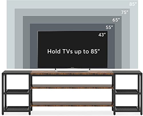 Image of TEKAVO 200 CM TV Stand for TVs up to 215 CM, Media Entertainment Center Console Table, Industrial 3-Tier TV Console Table with Storage Shelves for Living Room, Entertainment Room /DIY