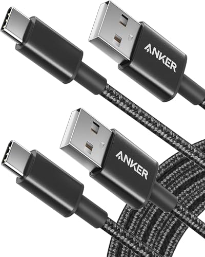 Anker USB C Kabel [2 Stück 3m] 3.1A USB auf USB C Kabel Nylon Geflochten Schnellladekabel USB C Ladekabel für iPhone 17 Pro Max/16/15 Serie Samsung Galaxy S25/S24 MacBook Pro/Air iPad Pro/Air