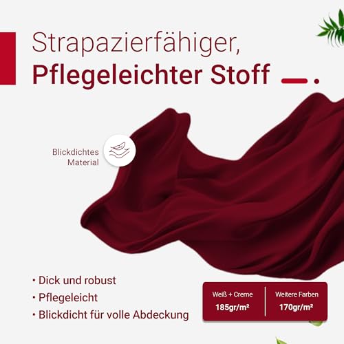 TexDeko® Tischdecke für Bierzeltgarnitur universell 250x100 cm Bordeaux – Ansicht 3