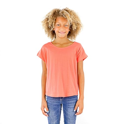 Girls Short Sleeve Cotton Dolman with Curve Hem2