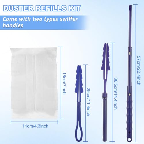 Image of JMIATRY 100PCS Disposable Duster Refills for Swiffer Heavy Duty Duster Refills 180 Duster Refill Bulk Duster Pads with Extendable Handle Disposable Dusters for Cleaning Home Office Blinds Ceiling