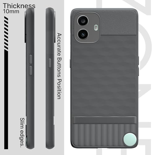 Image of Pikkme Back Cover for CMF by Nothing Phone 1 5G Camera Protection 3D Hexa Cube Design Silicone Protective Bumper Case (Grey)