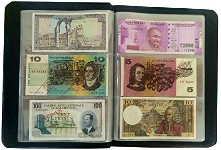 banknote paper money currency note collection album for 90 notes-Black(Pack of 1)