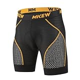 MKEW Men's High Density Sponge Padded Cycling Underwear Bike Shorts Underwear MTB Liner Road Biking Bicycle Clothes (US, Alpha (Alpha), M, Regular, 1, Orange)