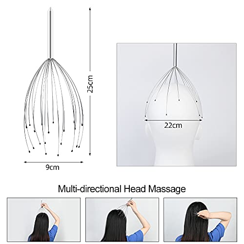 URAQT Kopfmassagegerät, 3-teiliges Set Kopfmassage Spinne Kopfspinne mit 20 Fühler, Kopfkrauler mit rückenkratzer, Kopf Massagespinne für Relax Wellness Head Massage - Image 3