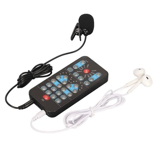 Greensen Cambiador de Voz Portátil, Modulador de Voz Portátil Enmascarador de Sonido con 10 Modos de Sonido y 8 Efectos para Teléfono, Computadora, Karaoke y Transmisión en Vivo