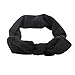 Pop Your Dream Vintage Adults Elastic Headband Cute Bunny Ears Bow Stylish Hairband Twisted Hair Decor Accessory Black
