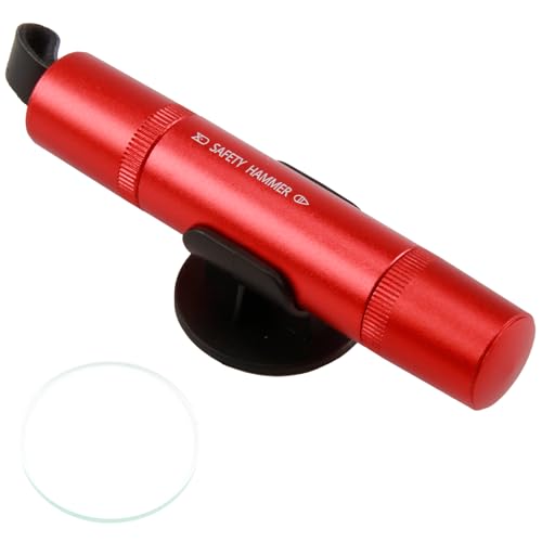 CJMUQHEHH Martello di Sicurezza per Auto 2 in 1 Rosso, Rompivetro Auto e Taglia Cinture con Acciaio al Tungsteno, Life Hammer per Emergenze, Dispositivo Antiabbandono per Veicoli (Colore Rosso)