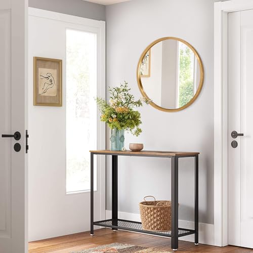 Image of AOAOPQ Small Matte Frame Circle Mirror for Wall Round Mirror for Bathroom Entryway Living Room Hallway Bedroom Gold Mirror Entryway Vanity