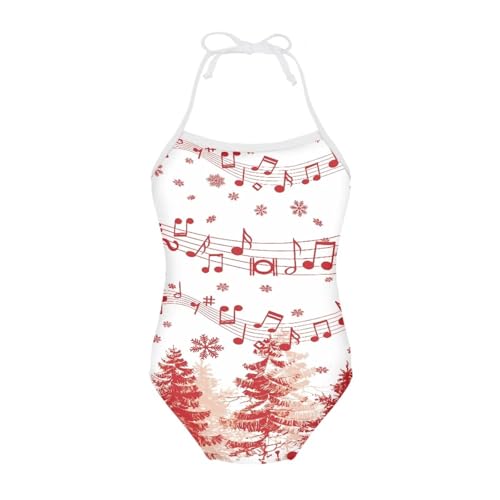 Image of Girls One Pieces Christmas Swimsuit Cute Swimwear Bathing Suits Beach Sport Halter Swimwear Vacation Pool Party Size