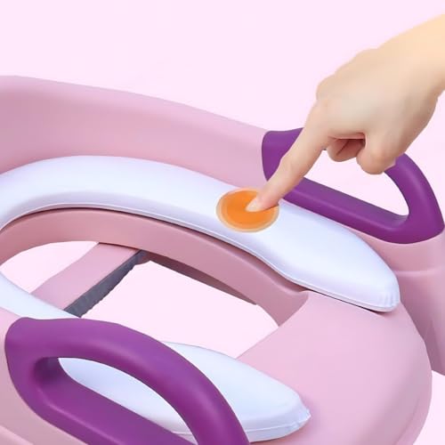 Assento Redutor Infantil Com Apoio e Suporte. Rosa e Lilas. Antiderrapante. Com Escada. Troninho. Pr