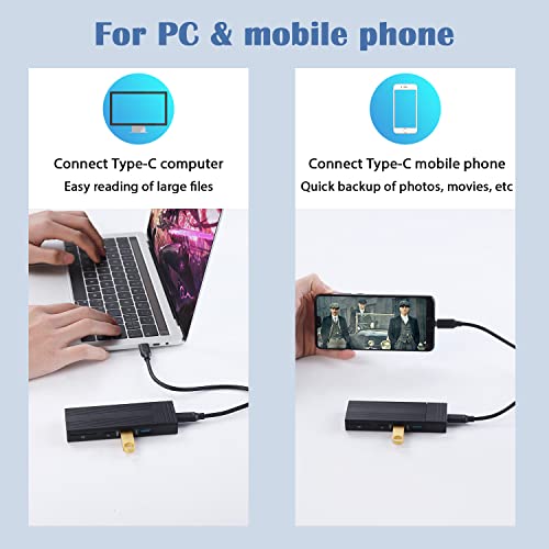Caja externa para SSD M.2 NVME SATA con adaptador USB 4 en 1 miniatura 6