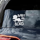 Baby on Board Aufkleber Auto, Baby an Bord Auto Aufkleber, Auto Aufkleber 16 x 15 cm, Wetterfest und UV-Beständig aufkleber auto