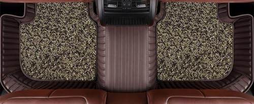 Image of 9D Premium Leatherette Car Foot Mat for Nissan Micra || Luxury Leather with Grass Mat Complete Set || 100% Waterproof and Washable || Custom Fitted Car Floor Tray Mat - (Coffee)