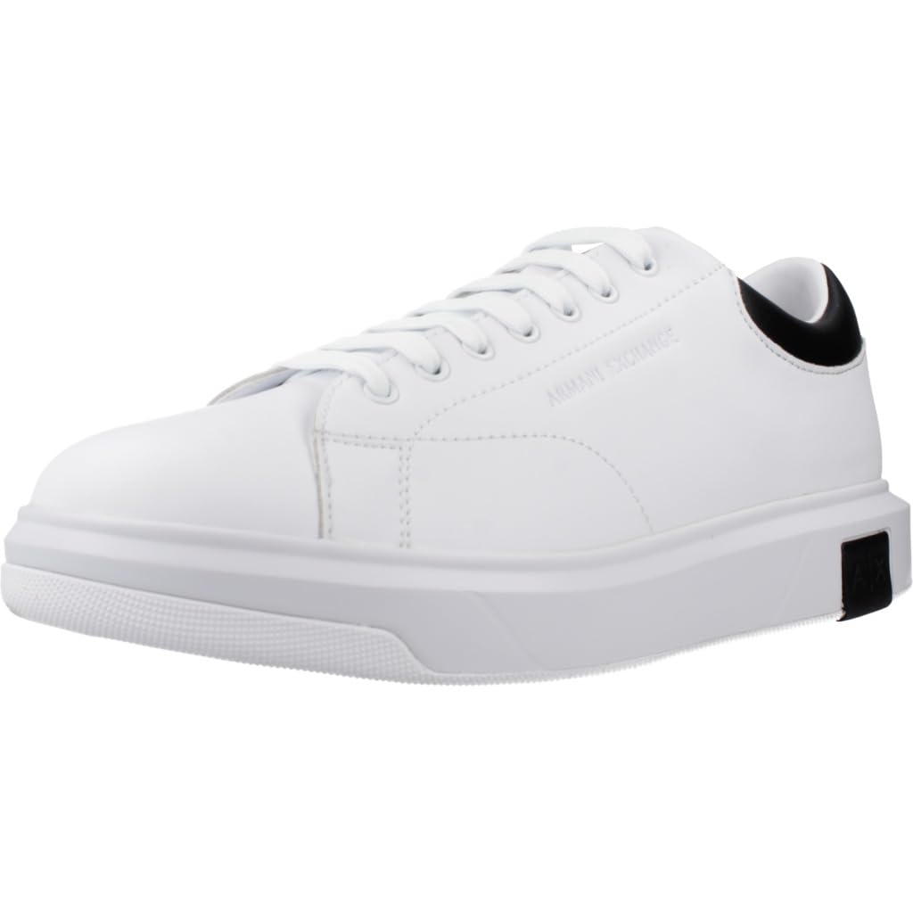 Armani Exchange Male Genuine Leather, Simple Look, Back Printed Logo Sneaker Off White 42