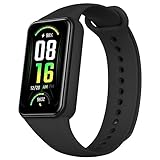 Tobfit Replacement Band Compatible for Amazfit Band 7 Strap, Soft Silicone Adjustable Sport Wrist Strap for Women Men, Black