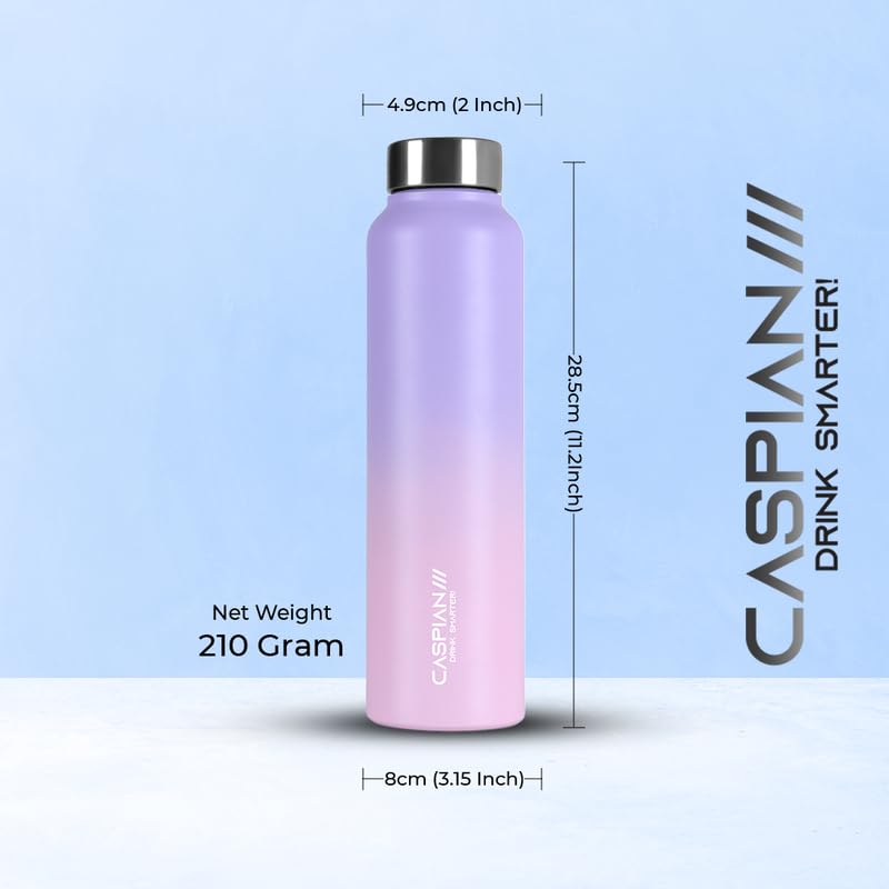 Image of Caspian Astra Customised Stainless Steel Water Bottle 1L, Bloom with Logo Print - Personalised Water Bottle with Your Name Print for Kids Boys Girls School Office Gym- Perfect for Corporate Gifting