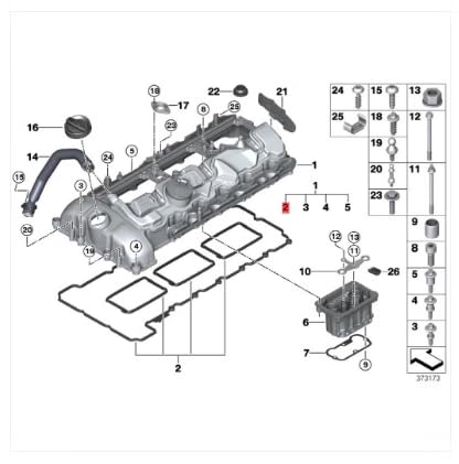 Image of Link-Lock Valve Cover Gasket Sets 11127587804 ACM for BMW N55 Engine 1 Series 3 Series 5 Series 7Series X1 X3 X4 X5 X6 E70 E71 F10 F02 F25 F35 F20 535I 740I 335I 135I 435I 640I