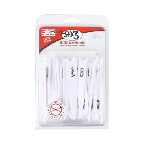 Ailettes X3 Bohning blanches de 8,9 cm pour flèches de tir à l'arc - 3