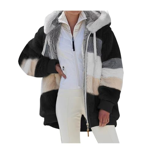 Veste Femme Polaire Chaud Sweats à Capuche, Veste Femme Hiver Zippée Doublure Hoodies Sweatshirt, Manteau Hiver Femme En Peluche Épaissir Doux Chic, Gilet...